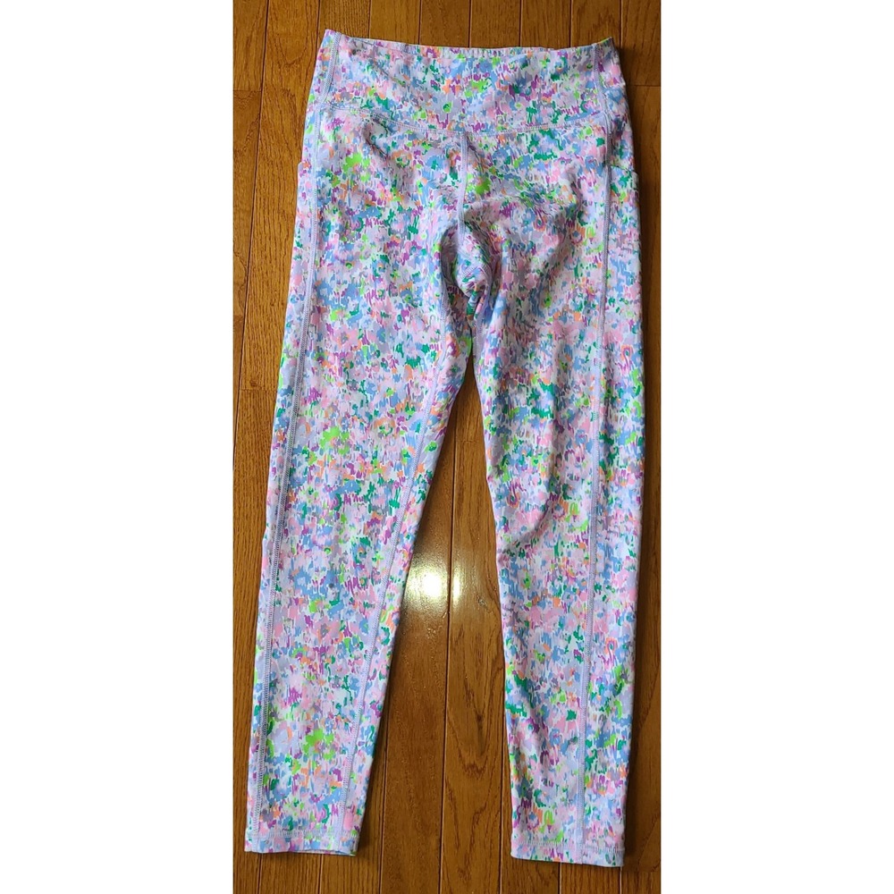 NWOT Pink Pastel Multicolor women's leggings Tek Gear 2 pockets M Workout Active